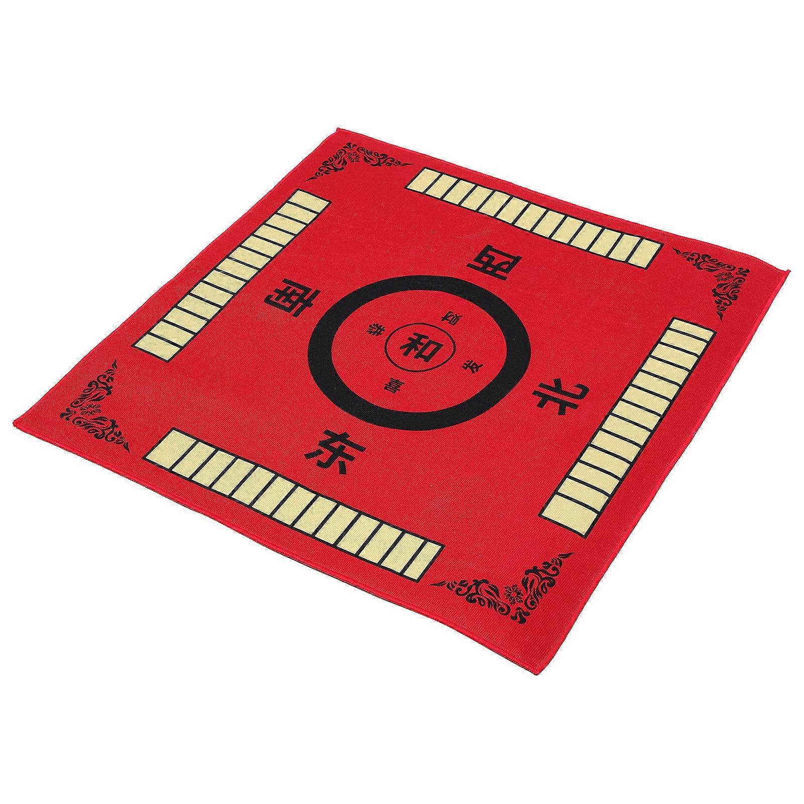 Protective Mahjong Table Cloth Square Mat For Game Enthusiasts Red Wear-Resistant Silencer 1Pcs