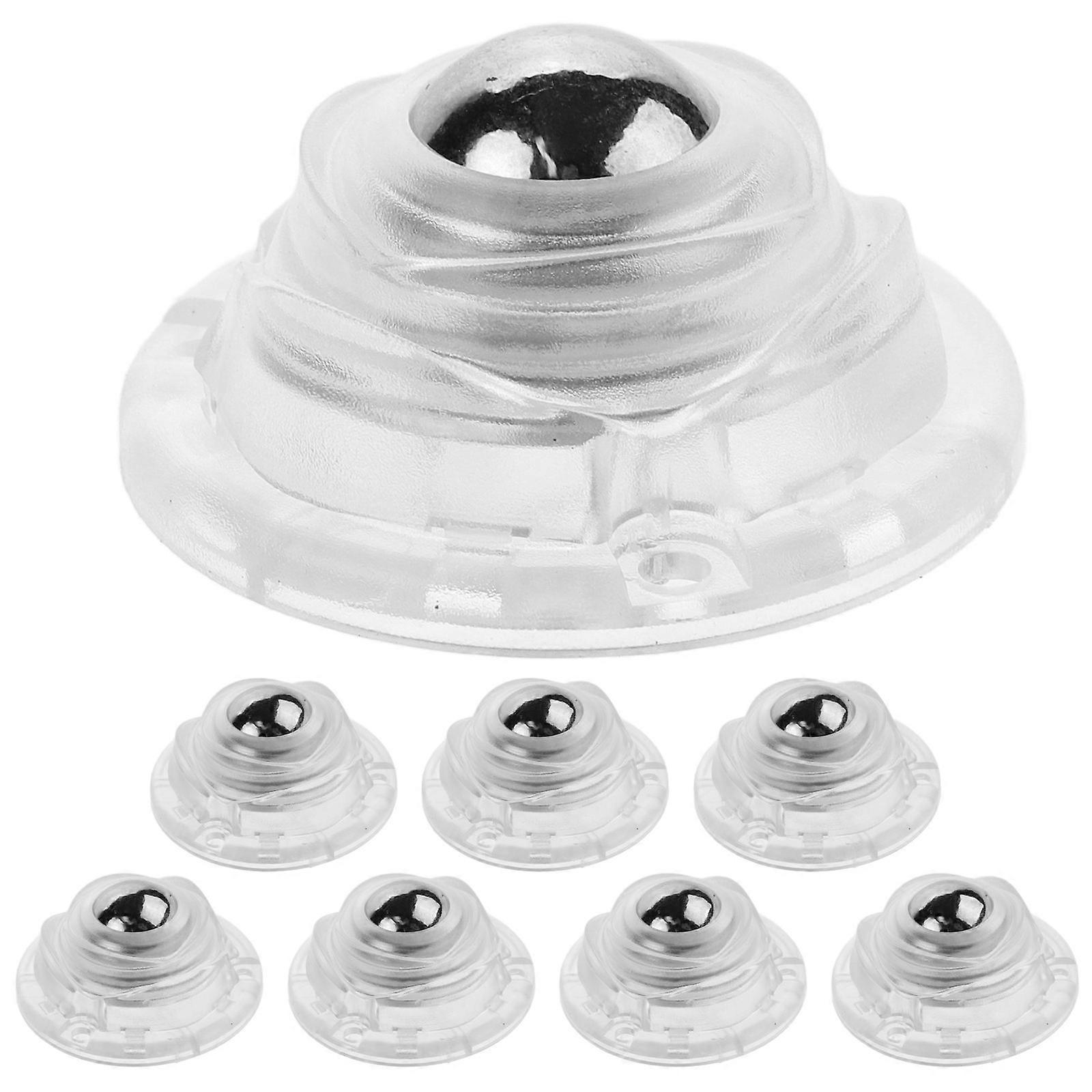 Stick On Caster Wheels For Furniture Transparent 4.50X4.50X2.50CM 8Pcs
