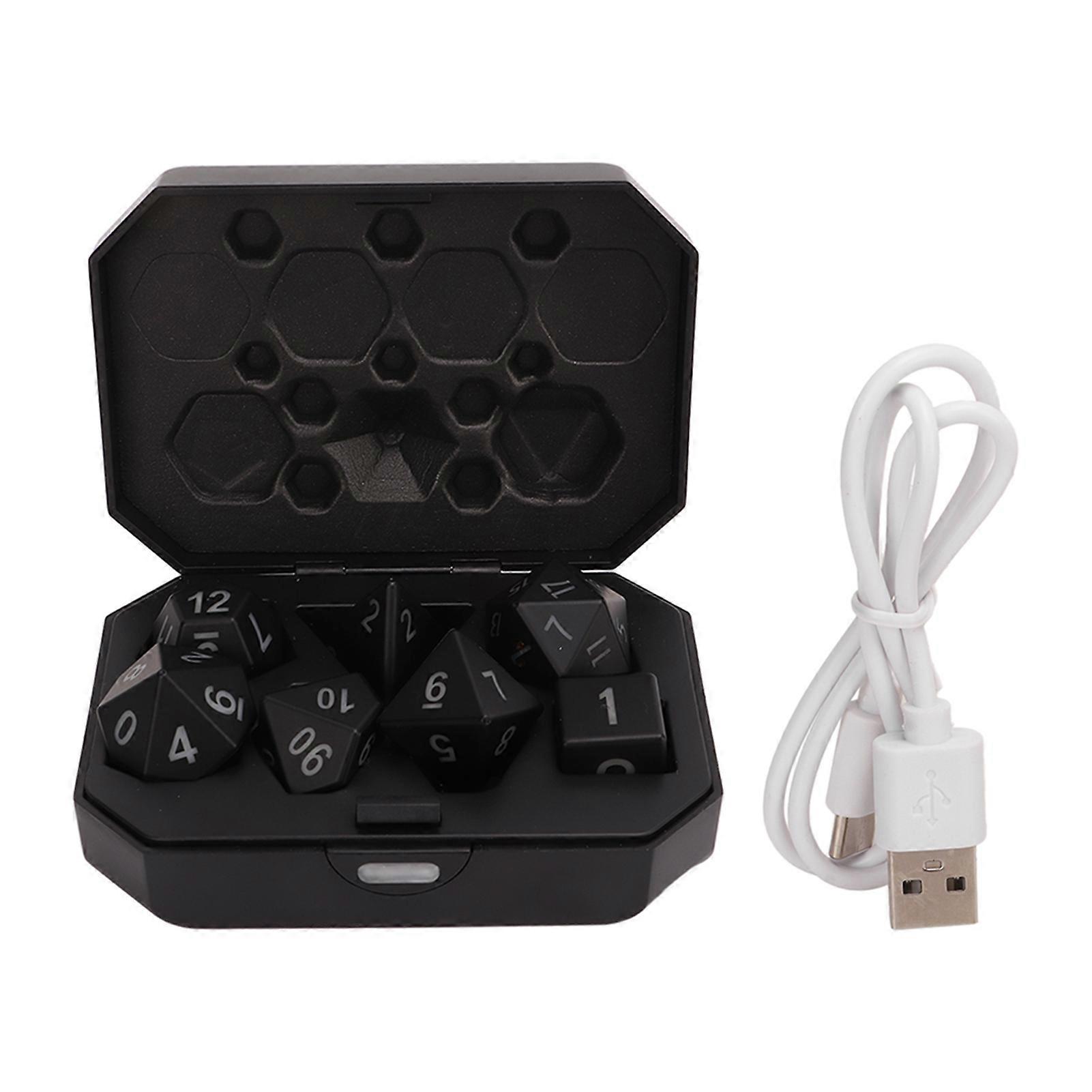 Lot de 7 dés lumineux étanches à LED, rechargeables et décolorés, pour jeux de table, karaoké