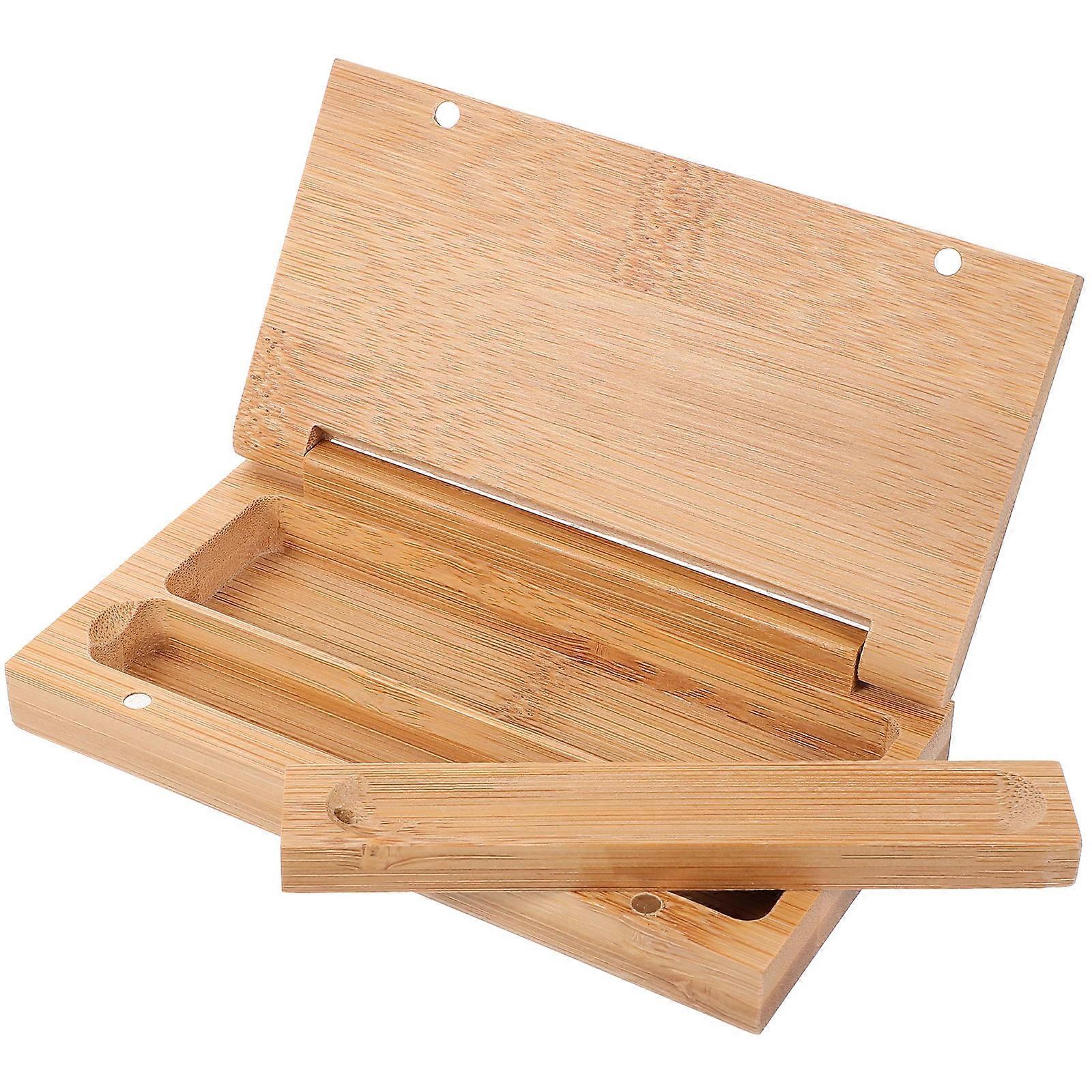 Wood Fragrance Holder Wooden Incense Containers Household Items Home Use Square Edge Carbonized Bamboo 2Sets
