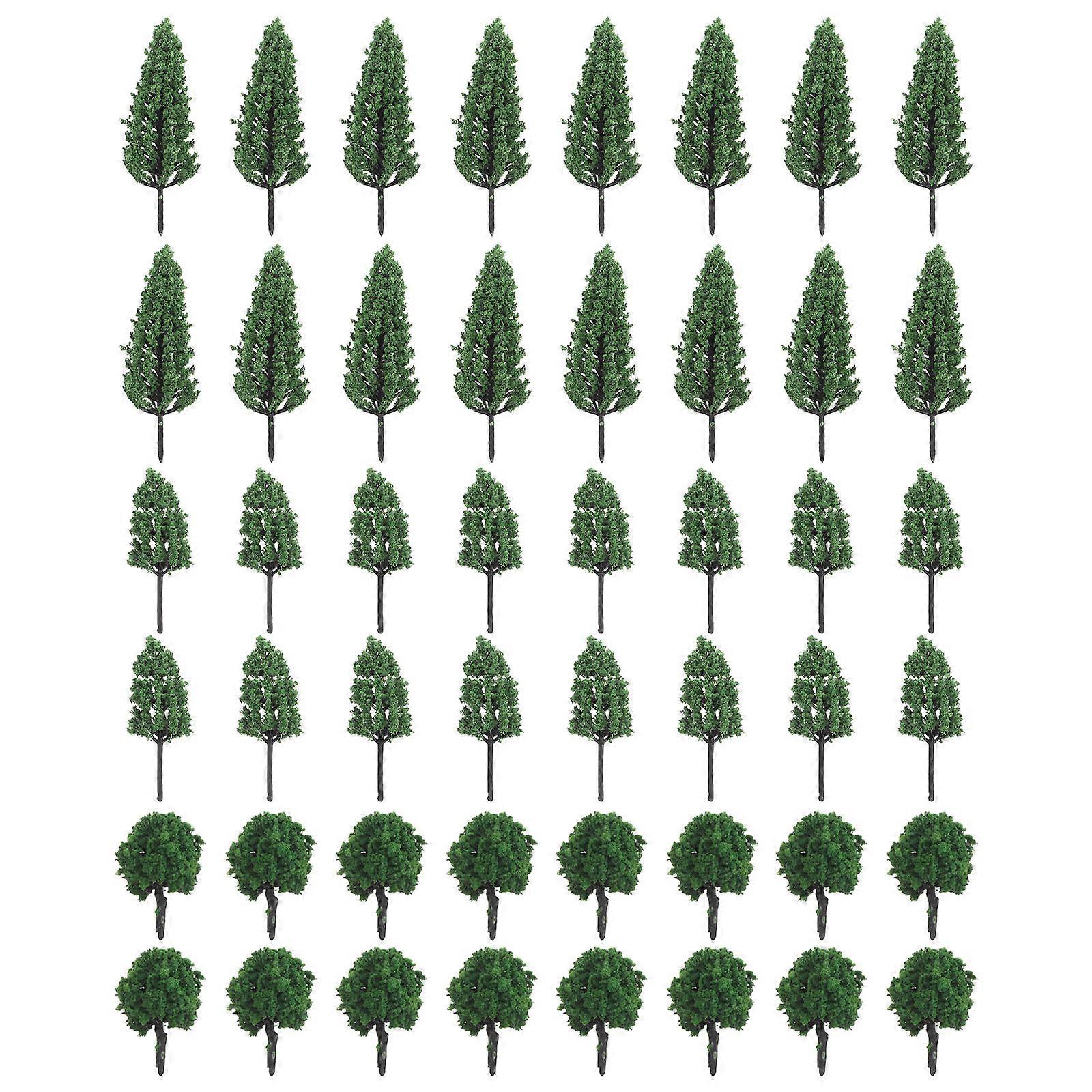 Miniature Plastic Miniature Model Trees for DIY Projects 50Pcs