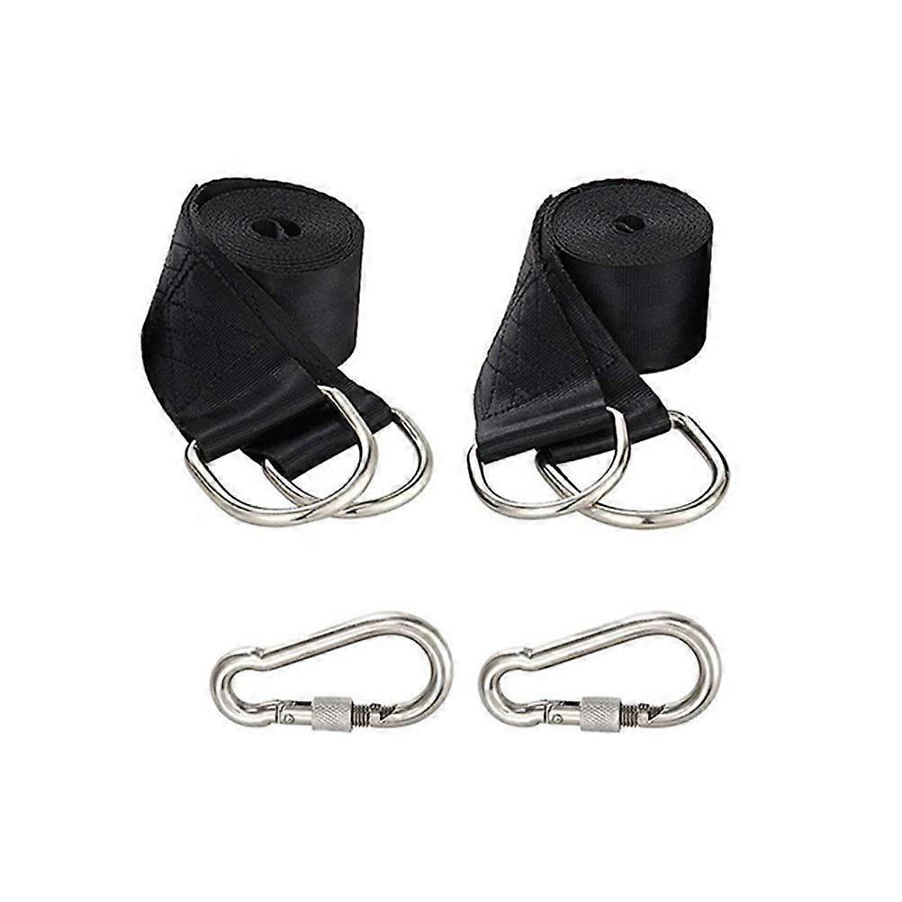 Tree Sling Strap Swing Hanging Straps Kit for Tree Swing Outdoor Activities Black 120 x 5 x 0.25cm Durable 1Set