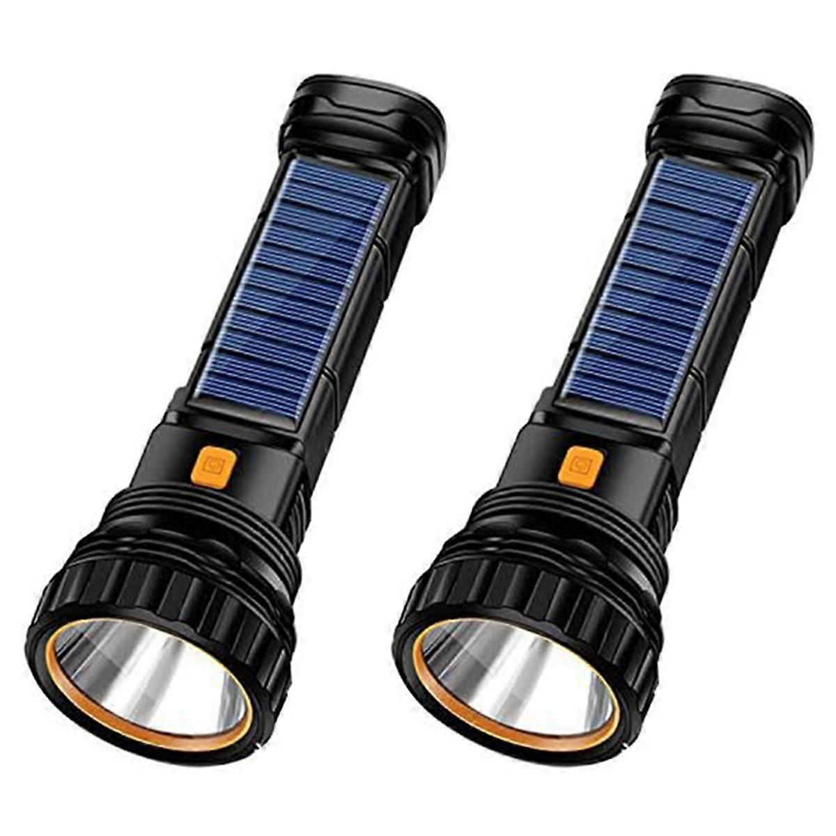 Solar/Rechargeable Multi Function LED Flashlight, USB Charging Cable