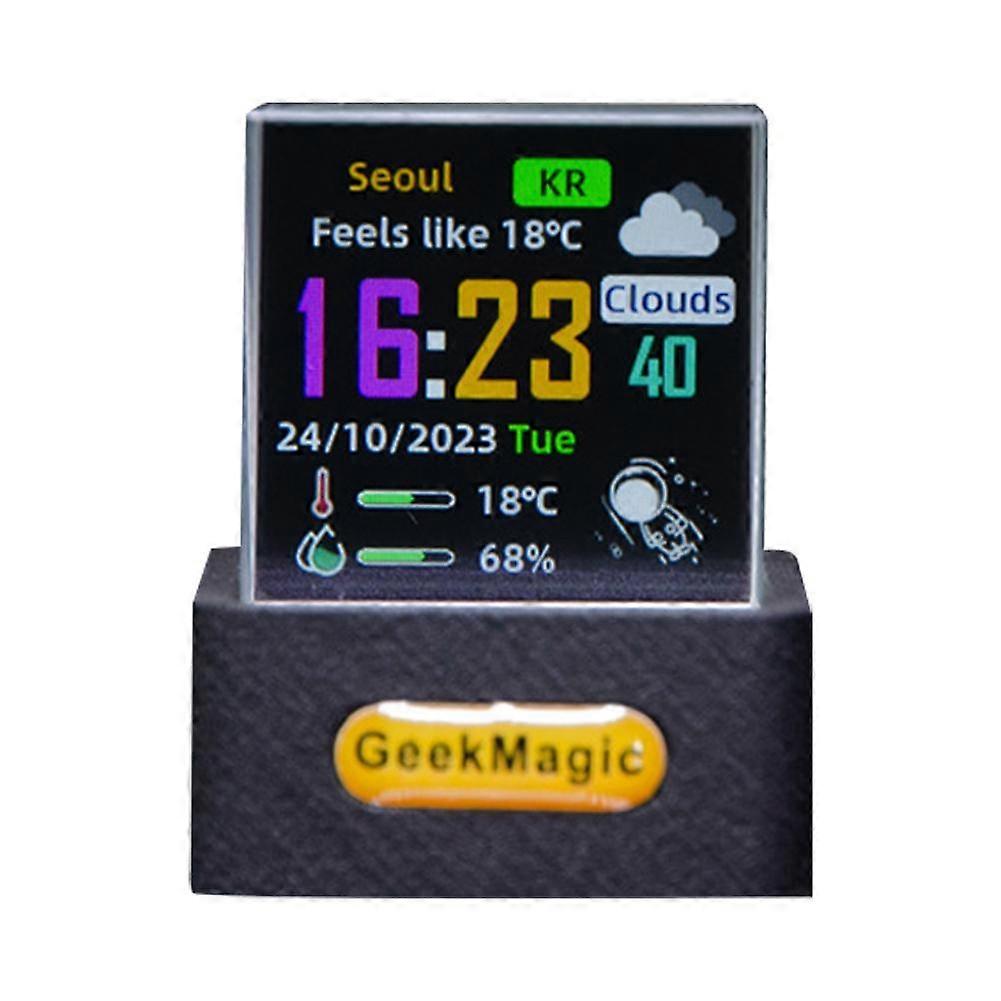Mini WiFi Weather Clock Transparent Desktop Display with Time Date Temp Indoor Creative Gift