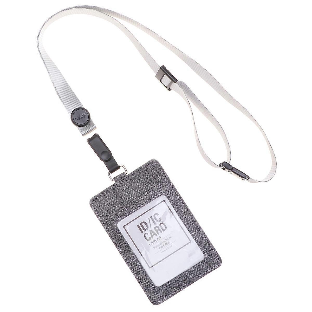 Badges Holder Vertical Id Holder For School Use Grey Plastic Material 1Set