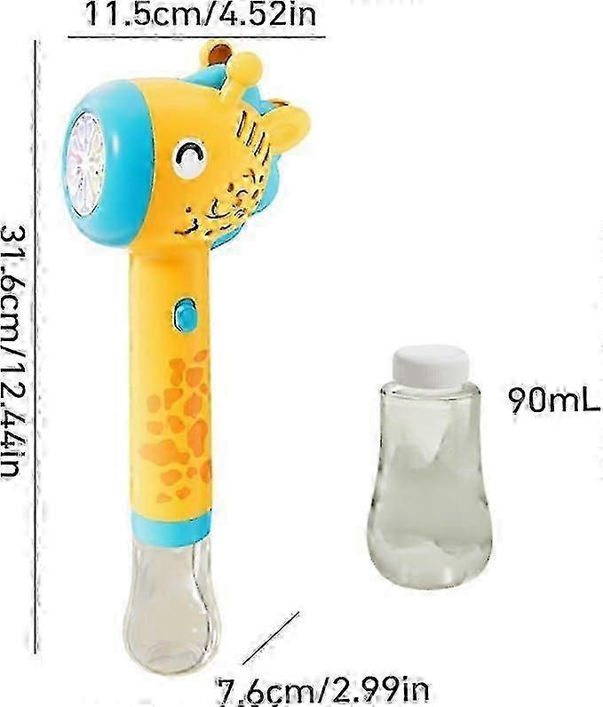 Giraffe Bubble Machine Maker with Light, 10 Hole Automatic Bubble Blower Wand with Solution