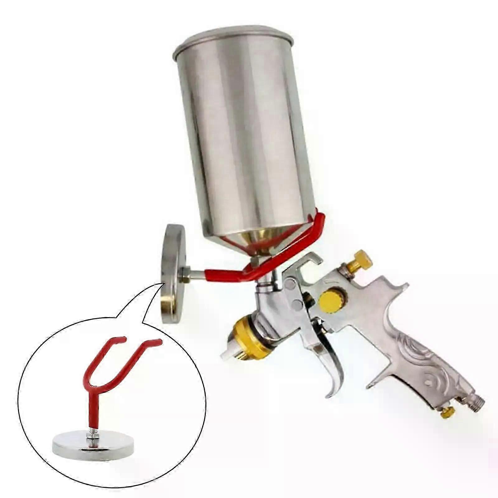 Paint Spray Gun Holder Rack Feed Booth Attach Paint Gravity Magnetic Silver Paint Gun Fixed Bracket Fit For  Auto Paint Repair Tool