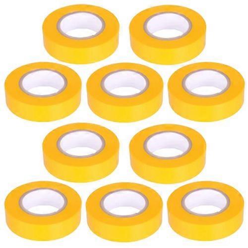 PVC Insulating Tape 10 Metres Long 15 mm Wide Yellow Electrical Tape Pack of 10 for Wiring and Insulation