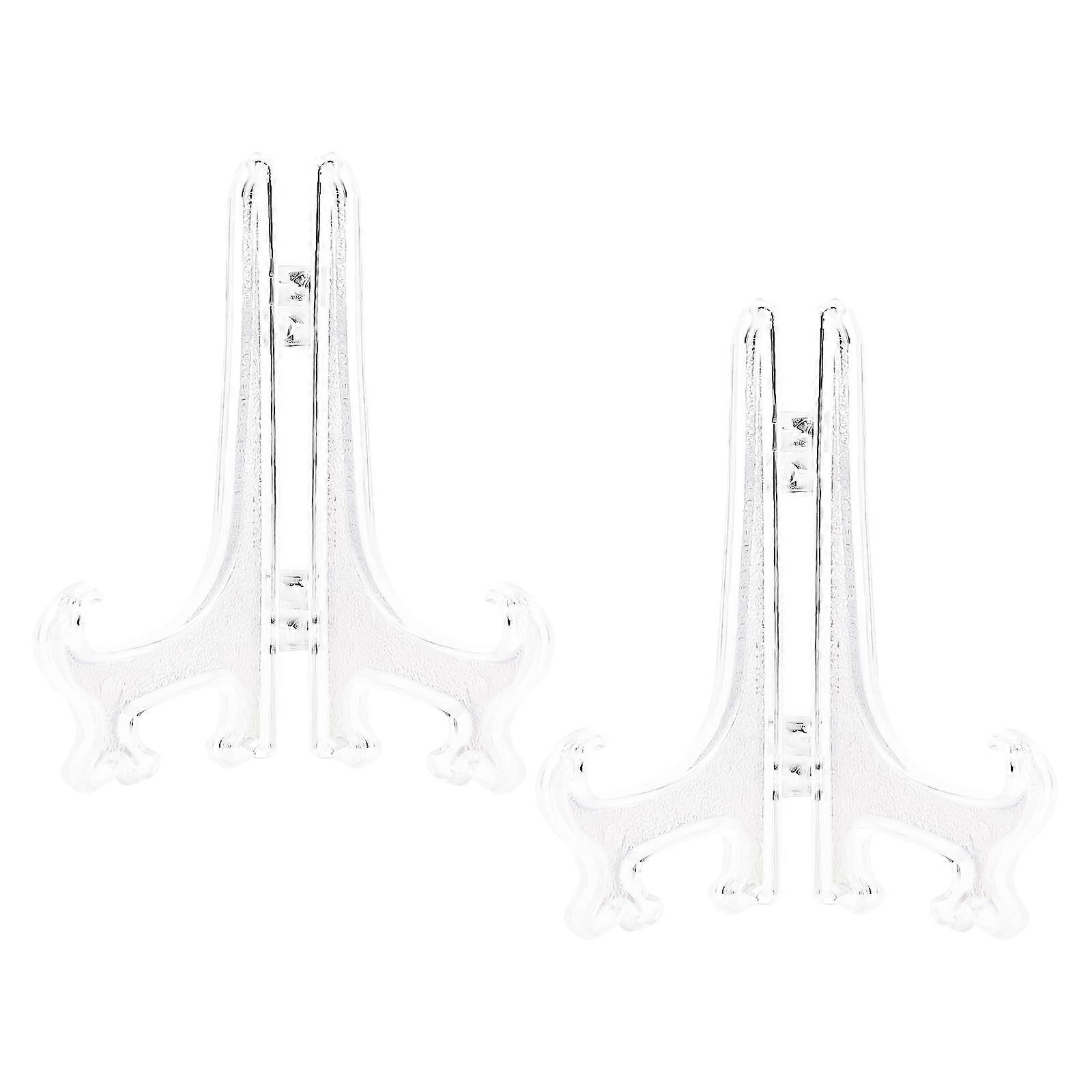 2pcs Clear Acrylic Easel Plastic Plate Stand Holder Fold Display Stand Picture Frame Artwork 10cm 10CM clear