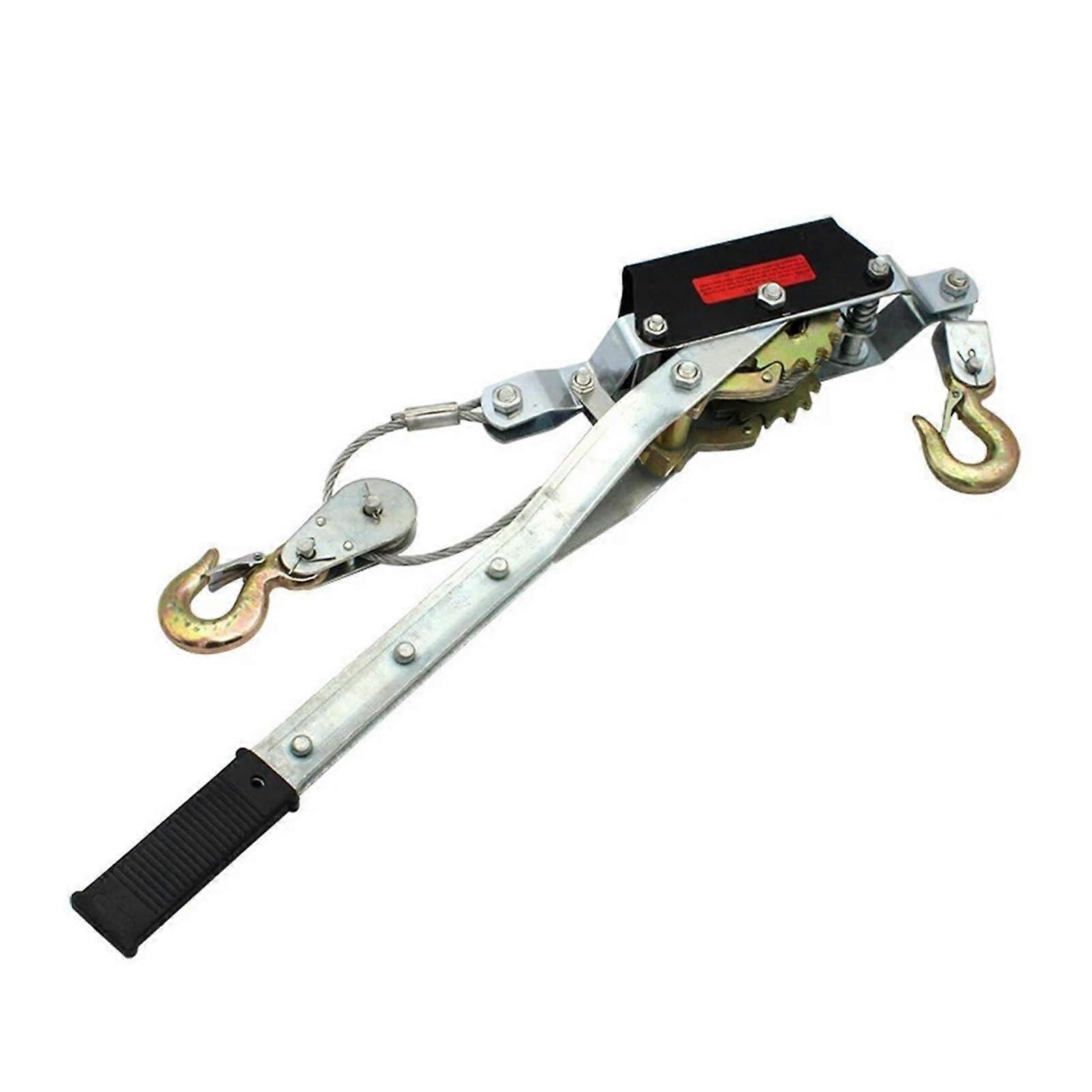 Pull Winch Hand Power Puller 2 Ton Steel Tension Tool Mini Double Hook Lifting Device for Vehicle Rescue Black Upgrade