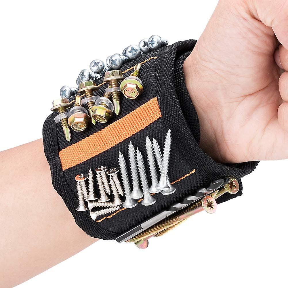 Adjustable Magnetic Bracelet with 20 Super Strong Magnets Bracelet with Magnets for Screws, Bolts and Small Metal Parts Gift for Father, Handyman, Fat
