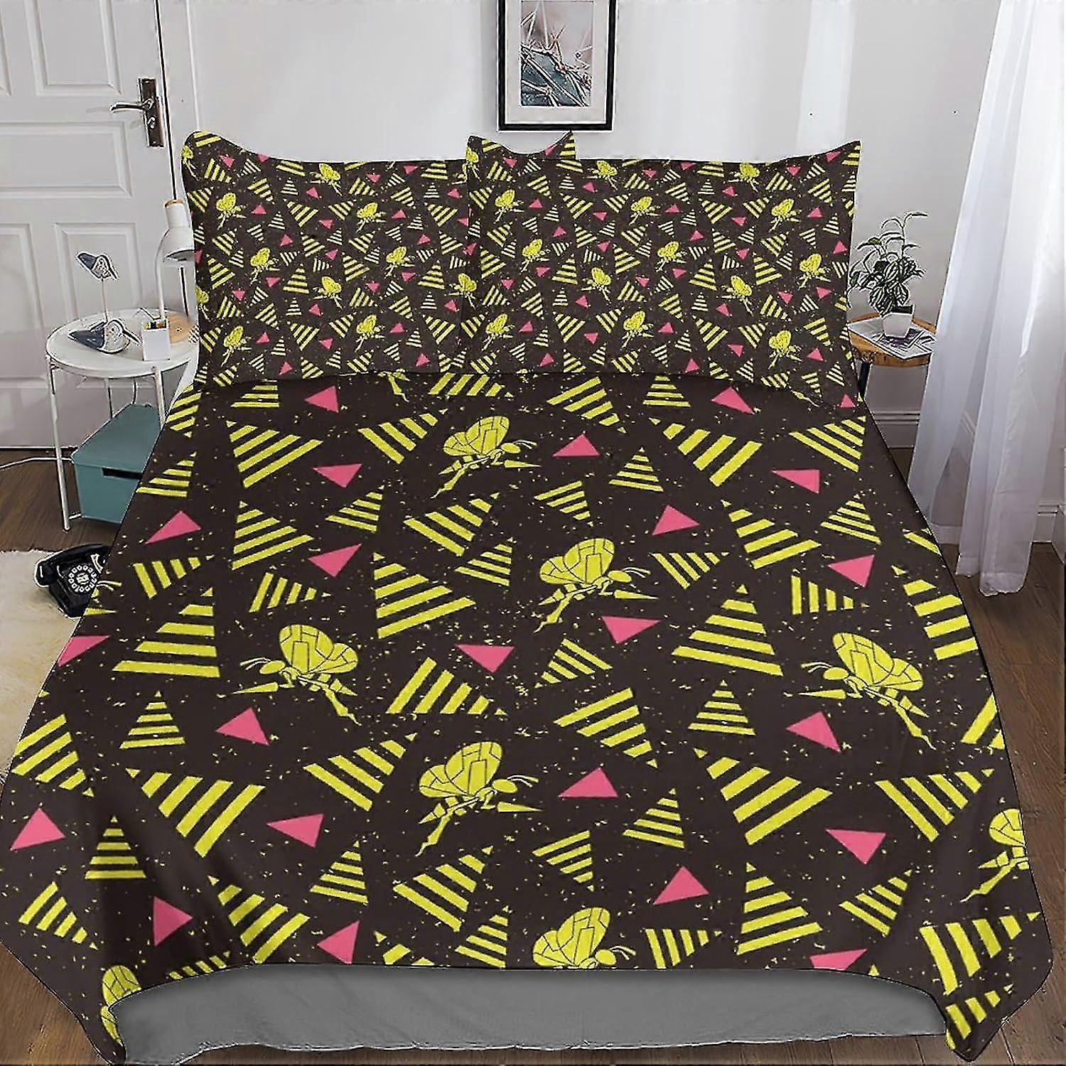Exotic Prints Printed Bedding Set - 3D Tartan Duvet Cover Set for Kids, Teens, and Boys - 3 Piece with Zipper Closure