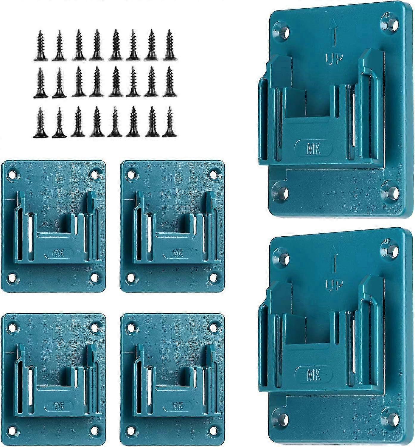 6 件装工具架,用于牧田 18V 14.4V 无绳工具存储,壁挂式支架/吊架,用于带螺钉的钻头工具(蓝色)版 0703
