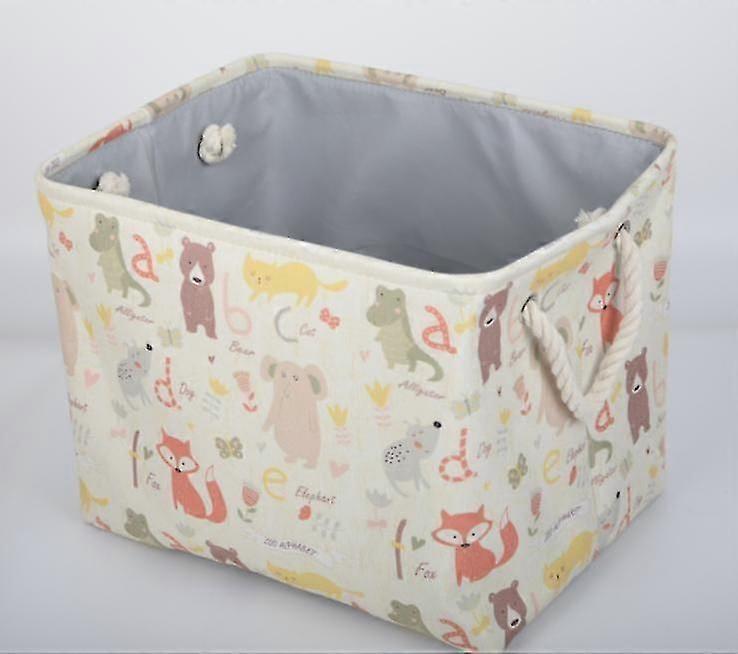 Durable Rectangular Laundry Basket with Dinosaur Print - 40x31x30cm Household Storage