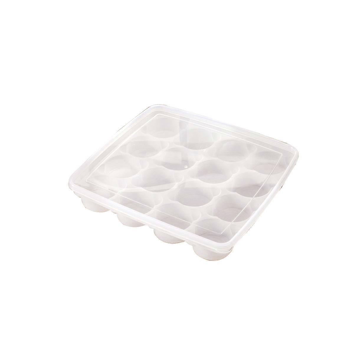 Egg Holder Container Food Storage Organizer Refrigerator Use Rectangular White 1Pack