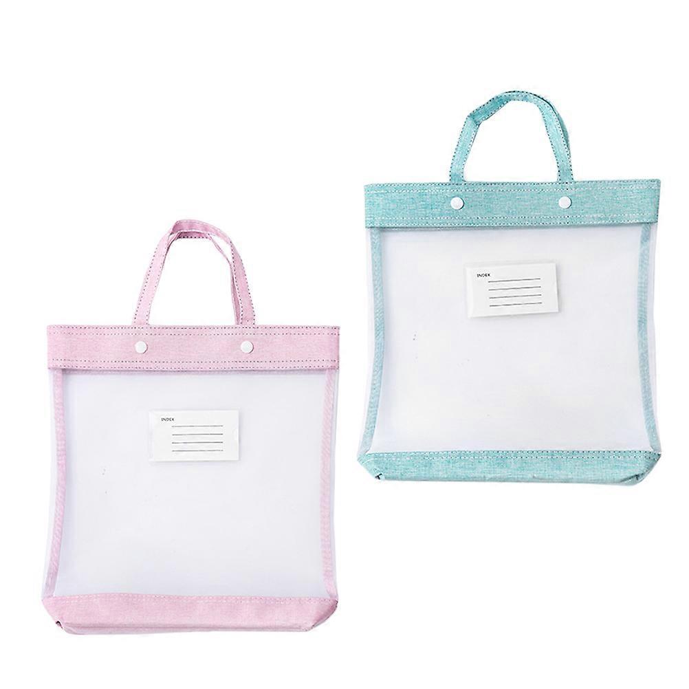 Document Bags File Bags Handheld Document Organiser Pink Portable Dirt-Resistant 2Pcs