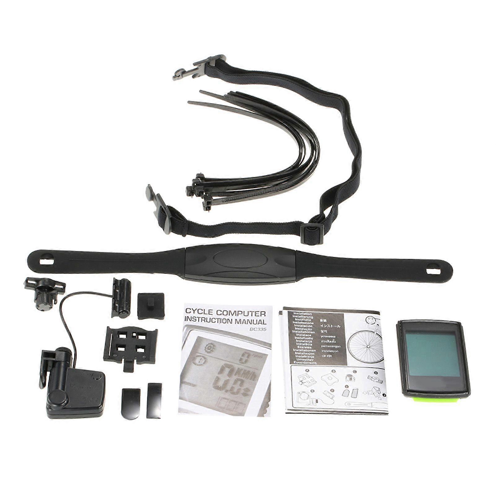 Lixada Multifunctional 3-in-1 Wireless LCD Bicycle Cycle Computer with Cadence Heart Rate Monitor Chest Strap Water-resistantYMQX)