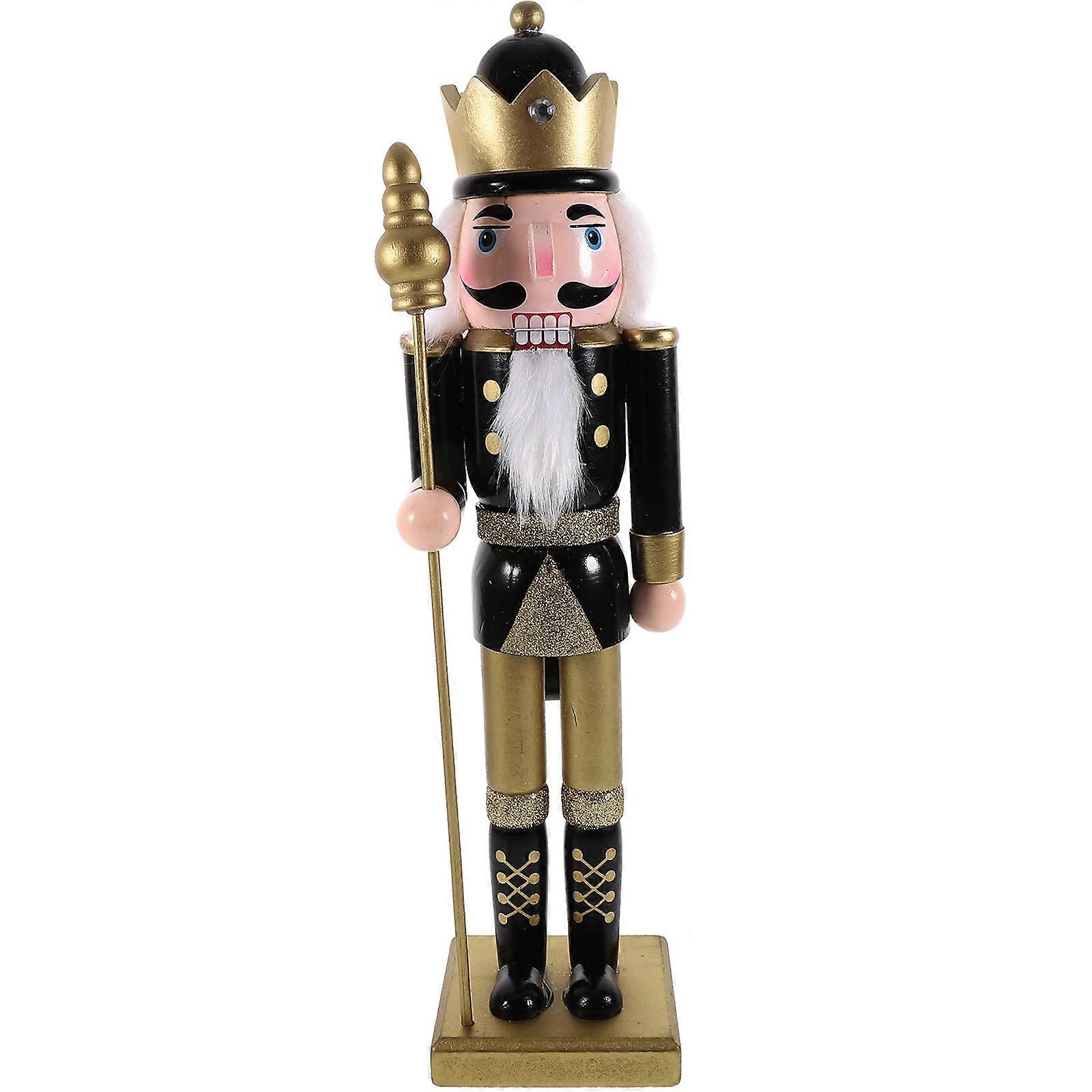 Lovely Wood Nutcrackers Desktop Nutcracker Decor Photo Prop Office Decor 25x6.5x6.5cm 1Set