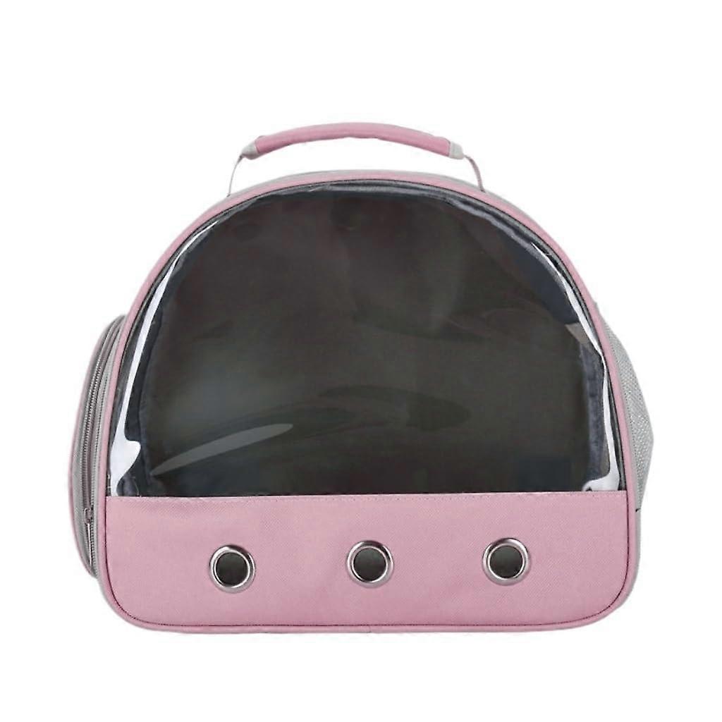 Cat Bag Breathable Cotton Mesh Cat Carrier Bag Portable Crossbody For Outings Double-Sided Pink Nest Mesh
