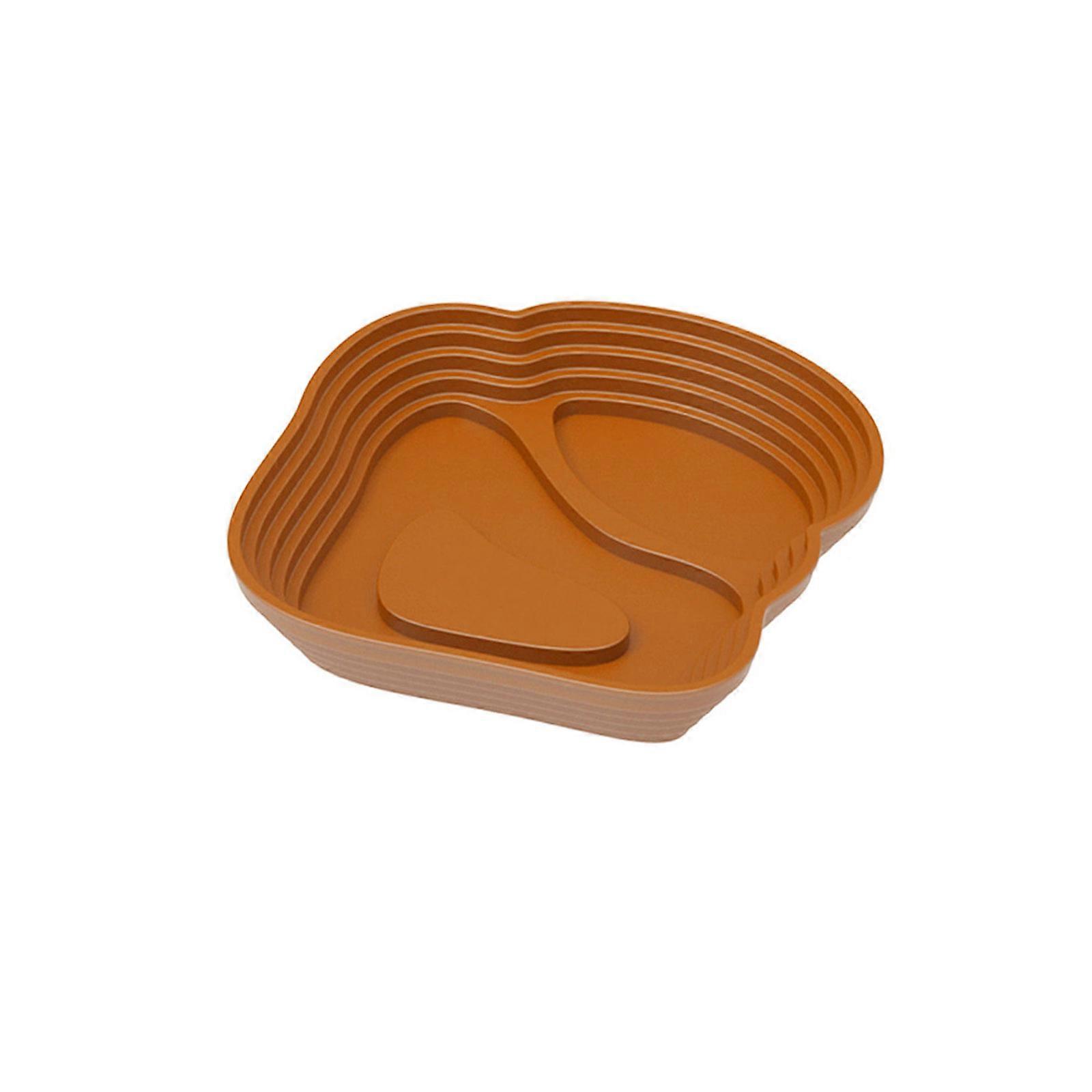 Natural Simulation Habitat Reptiles Soaking Pool With Step Design For Amphibians Turtles Feeding Bathing Dish Bowl Light Brown small