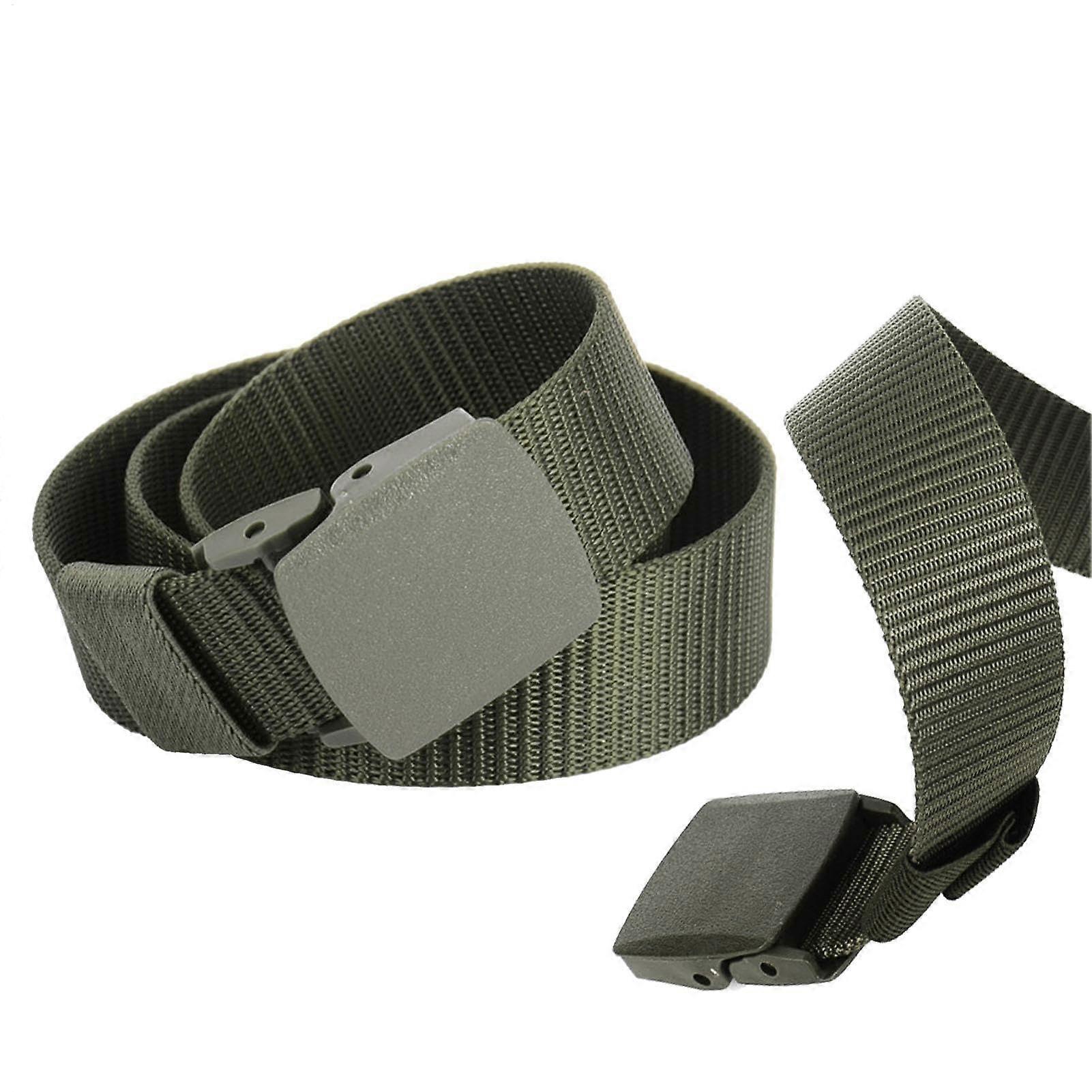 Combat Belt, Adjustable Tactical Nylon Belt for Men, Wear-Resistant Outdoor Webbing Strap in Armeegrün, Perfect for Dad and Husband
