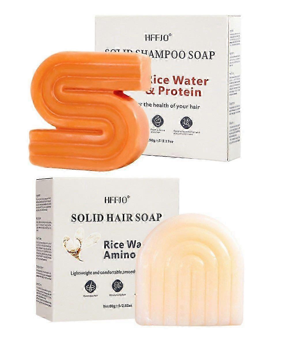 Ensemble de shampooings et d’après-shampooings à l’eau de riz et aux protéines, Ensemble de shampoings solides et d’après-shampooing à l’eau de riz, savon pour renforcer les cheveux, épaissir et nourrir les cheveux