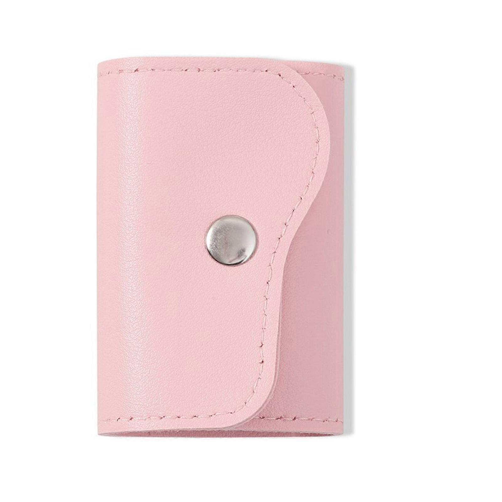 Artisans Nail File Bit Organizer Buckle Closure System 20 Compartment Layout PU Case Salon Essential  Pink