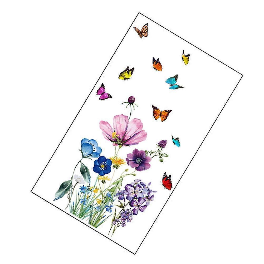 PVC Flower Decal Stickers Cover Small Stains Or Scratches For Window 1 Sheet 45x27cm