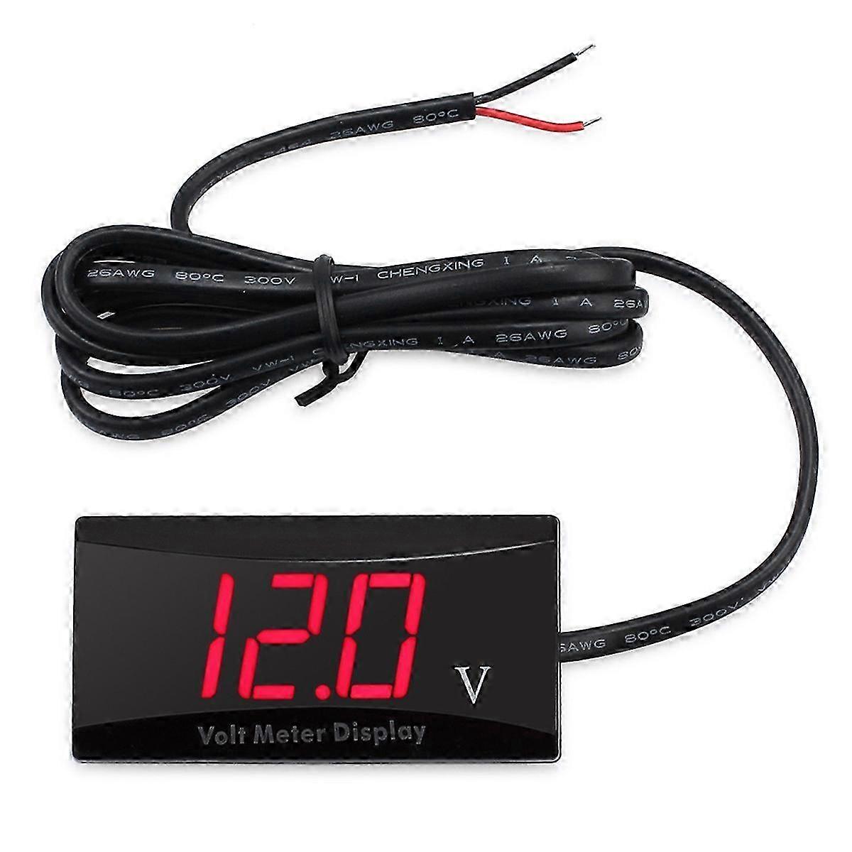 12V Battery Voltmeter Display Digital Voltmeter LED Indicator Universal for Car Motorcycle Voltage Edition 0719