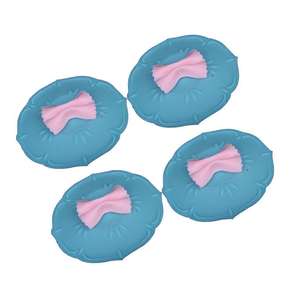 Silicone Cup Lids Anti-Dust Keep Warm Airtight Seal Leak-Proof Maintain Hygiene 4Pcs