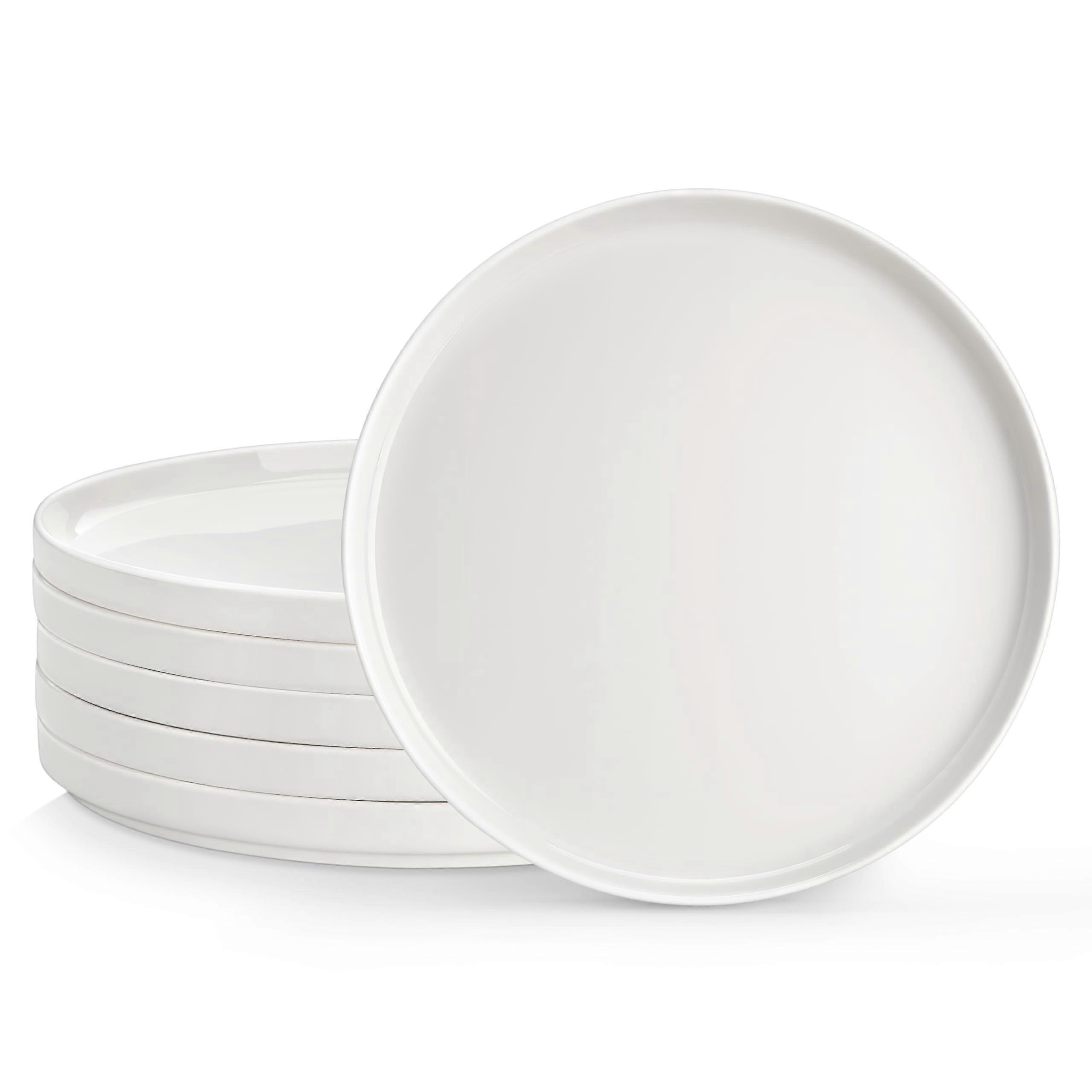 LEAH Series, Dinner Plate Set of 6, Porcelain Pasta Plates Ø 26 cm, Serving Plates for Cake, Appetizer Plate Set