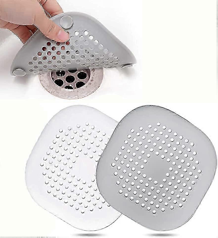 Φίλτρο Σιλικόνης Σετ - Ντους Hair Catcher για Μπάνιο &; Κουζίνα (Γκρι &; Λευκό)