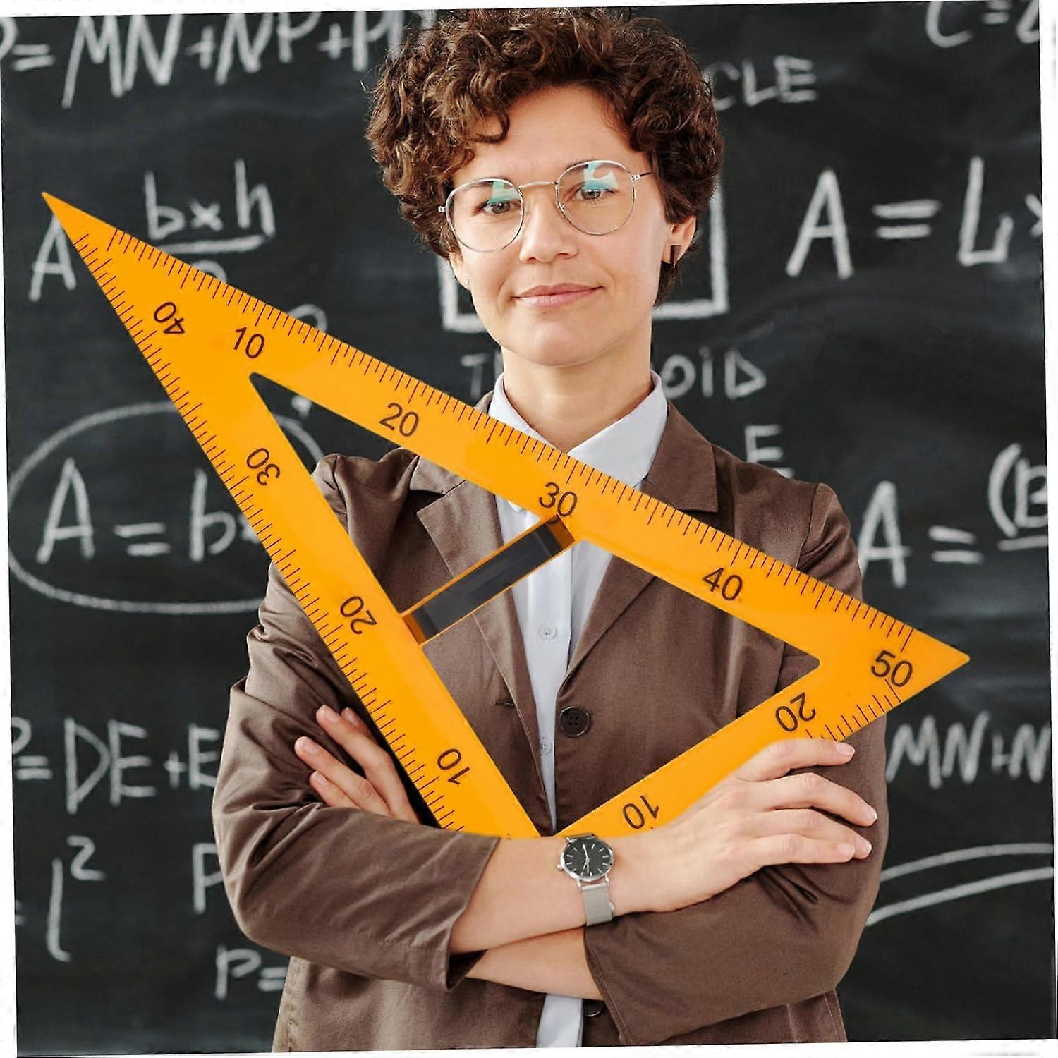 Magnetic Triangle Ruler 2-Inch Yellow Plastic Drawing Tools Geometry ...