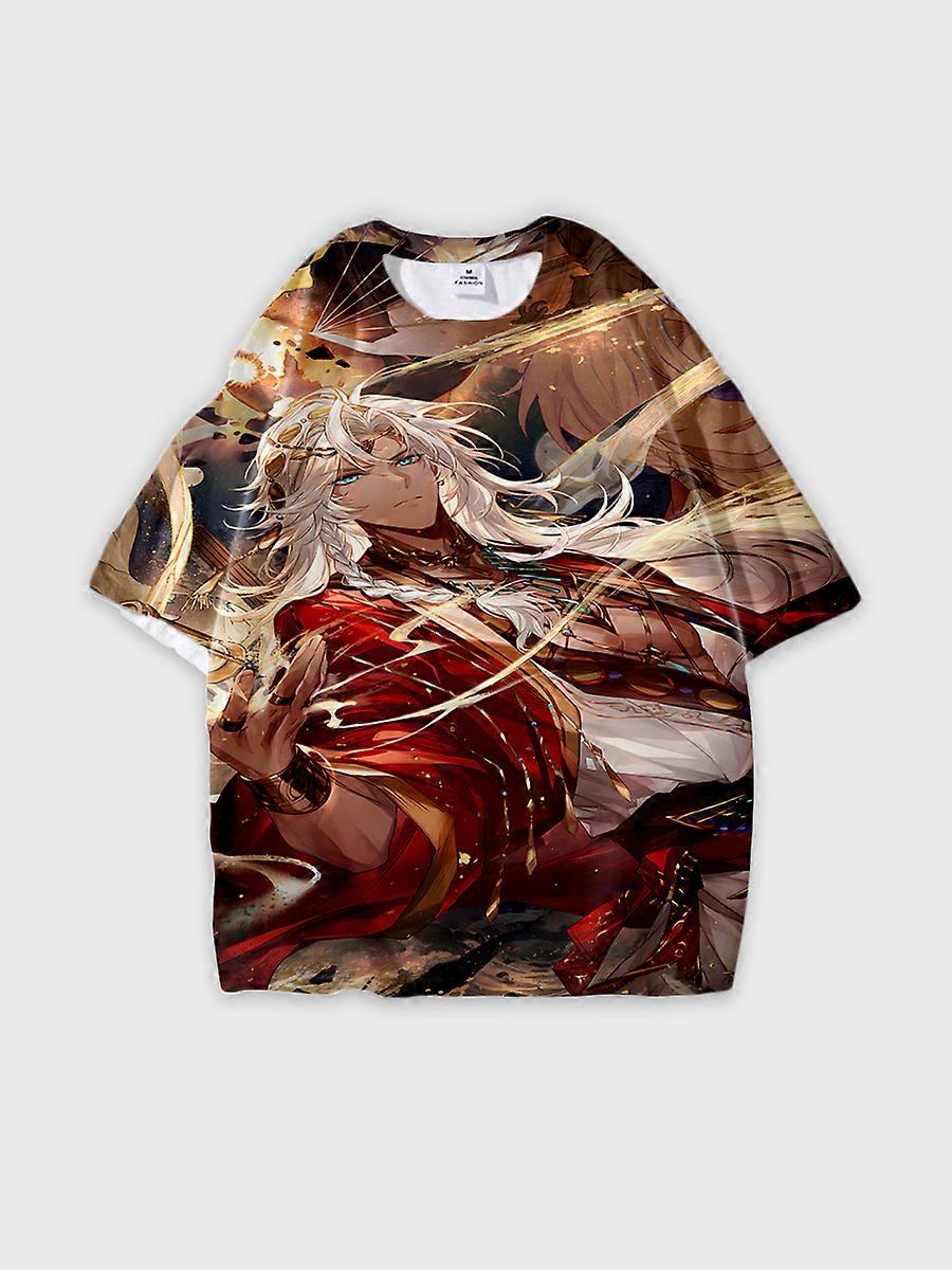 T-shirt round neck Role Pattern loose short sleeve E3408