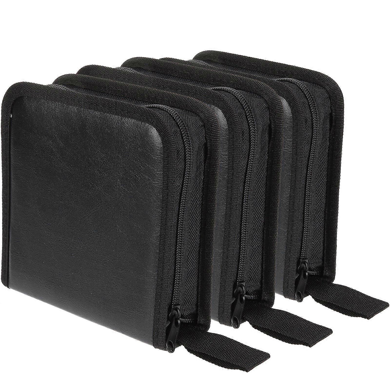 3pcs Portable CD Case Holder, Zipper CD Carrying Pouch for Discs, Compact DVD Storage Bag for Car or Home, Space Saving Disc Wallet with PU Faux