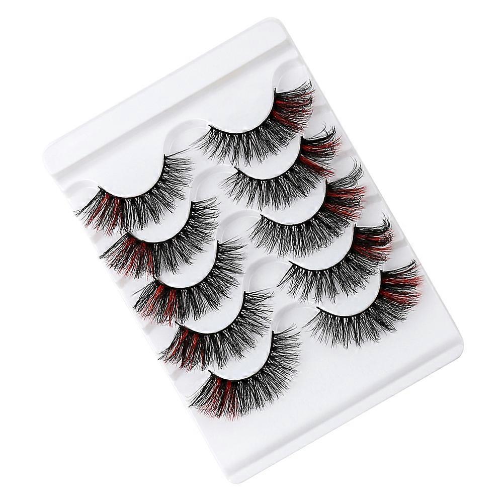 Dense False Eyelashes for Home Use Made of Synthetic Material 5 Pairs