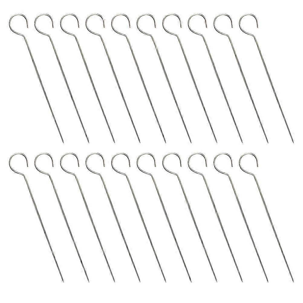 Stainless Steel BBQ Skewers for Grilling Kabob 20 Pieces Reusable Metal Skewers 12.5 Inches