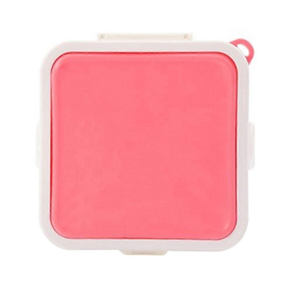 Reusable Soft Silicone Box Sandwich Storage Solution For Picnic Use Color Pink With Sealed Food Protection 1Pack