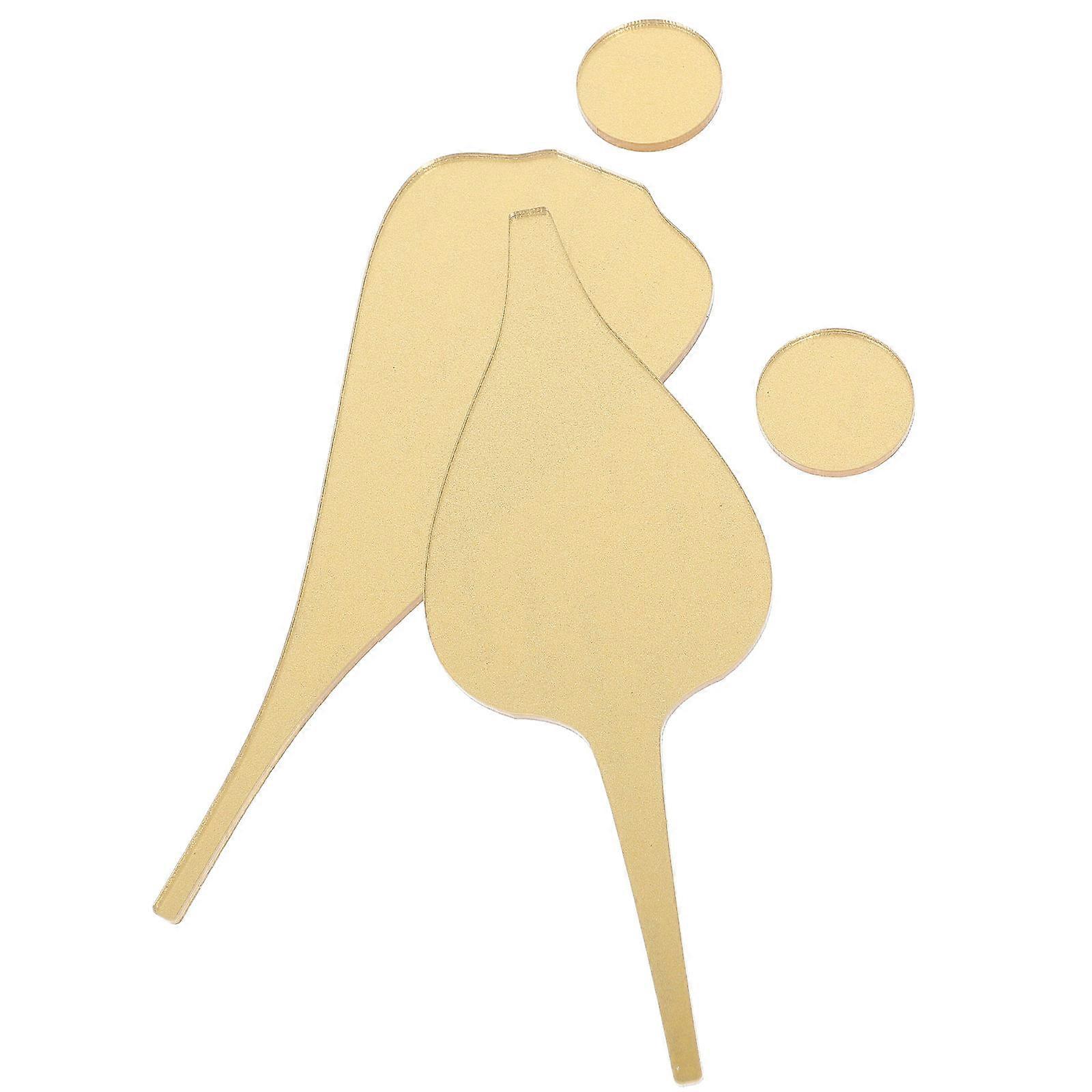 Golden Acrylic Bathroom Door Signs with 3D Design and Waterproof Feature for Business Office Public