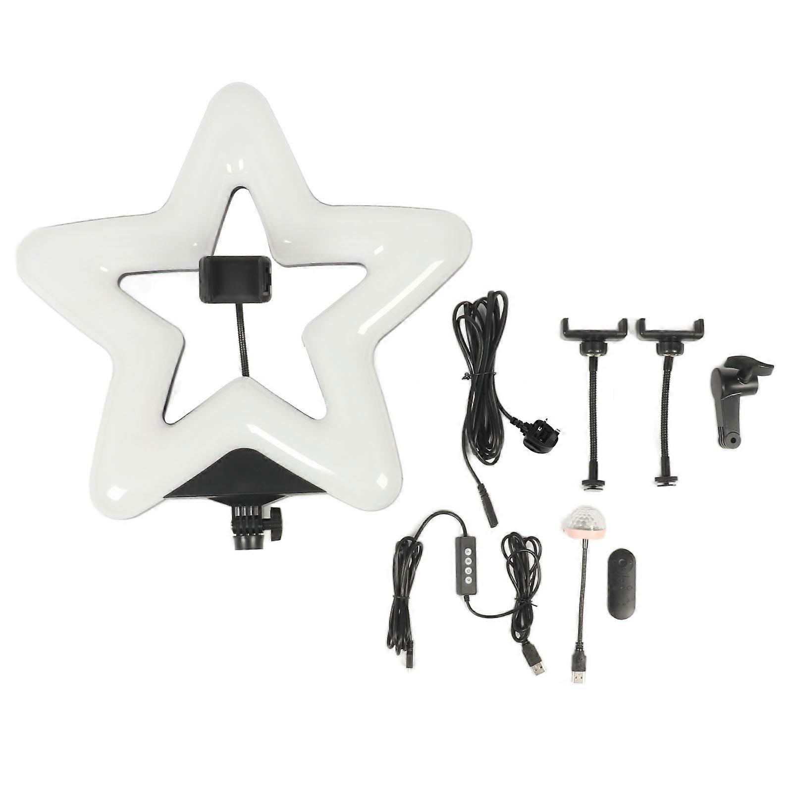20 Inch Ring Light Wireless Remote Dimmable Five Pointed Star Phone Fill Light for for Video Recording Makeup Tattoo UK Plug