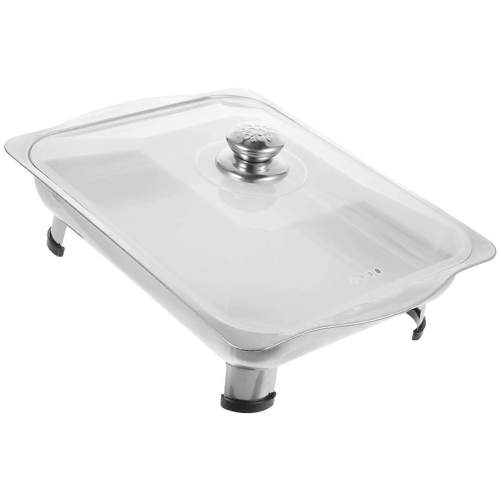 Buffet Serving Pan Dish Serving Home Use Silver 35X27X9.5CM 1Pack