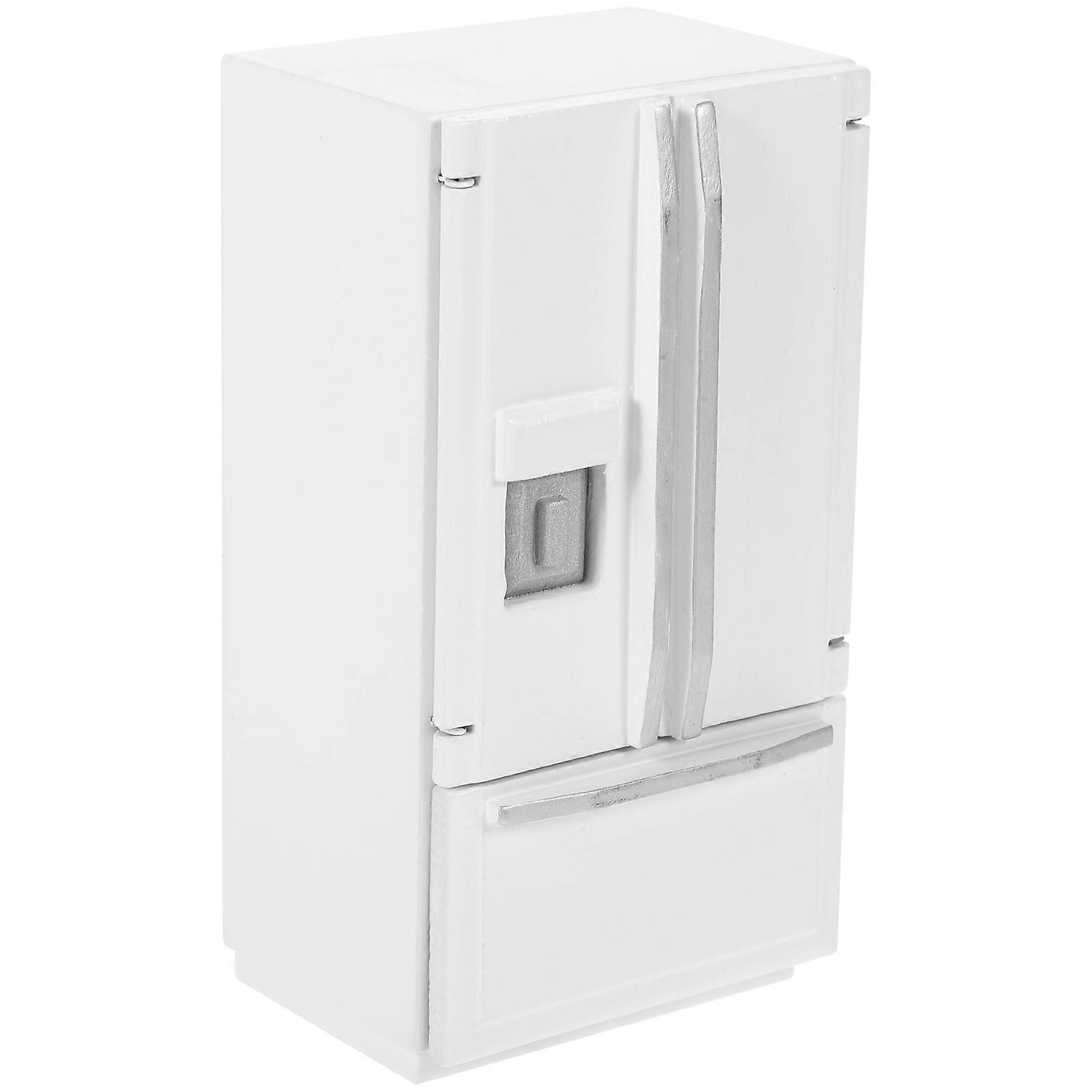 White Mini Refrigerator for Decoration with Smooth Surface and Beautiful Appearance Synthetic Material 3.5 x 2.5 Inches