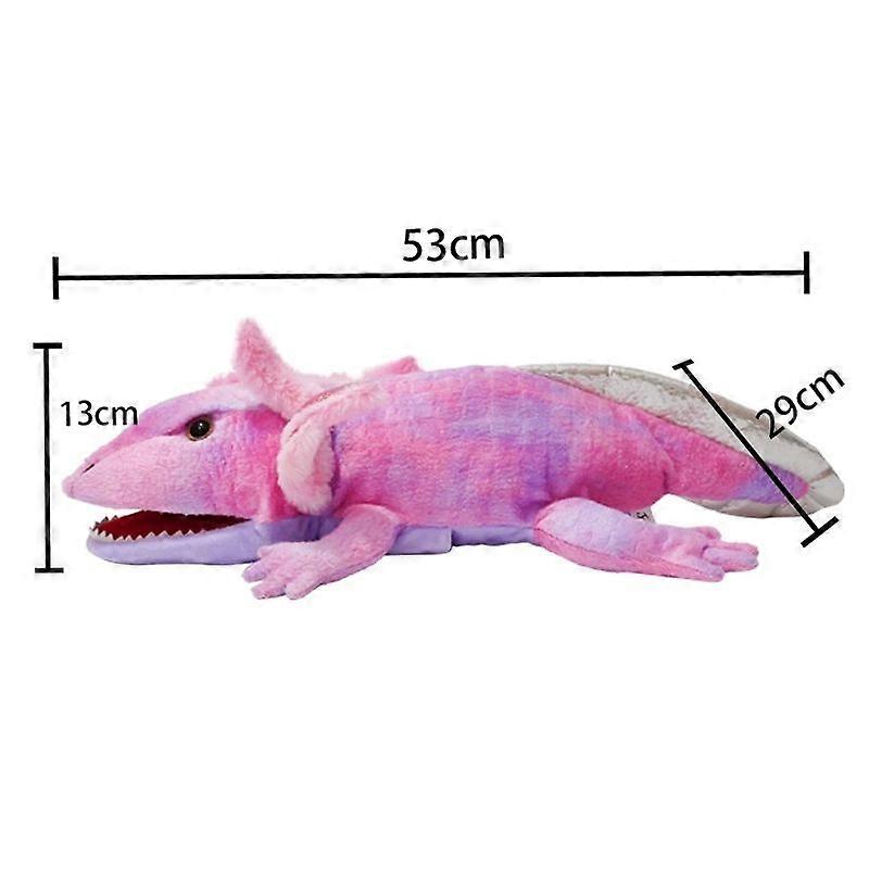 Animal Hand Puppet - Plush Axolotl Puppet Movable Mouth Soft Plush Animal Toy for Storytelling and Role Play Toddler Kids 4-8 Year Old Educational