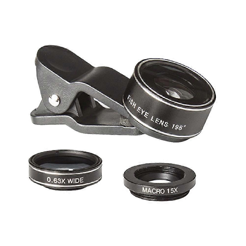 Professional High Definition Wide Angle Mobile Phone Lens For Photographers Black 15X Teleconverter 3Set