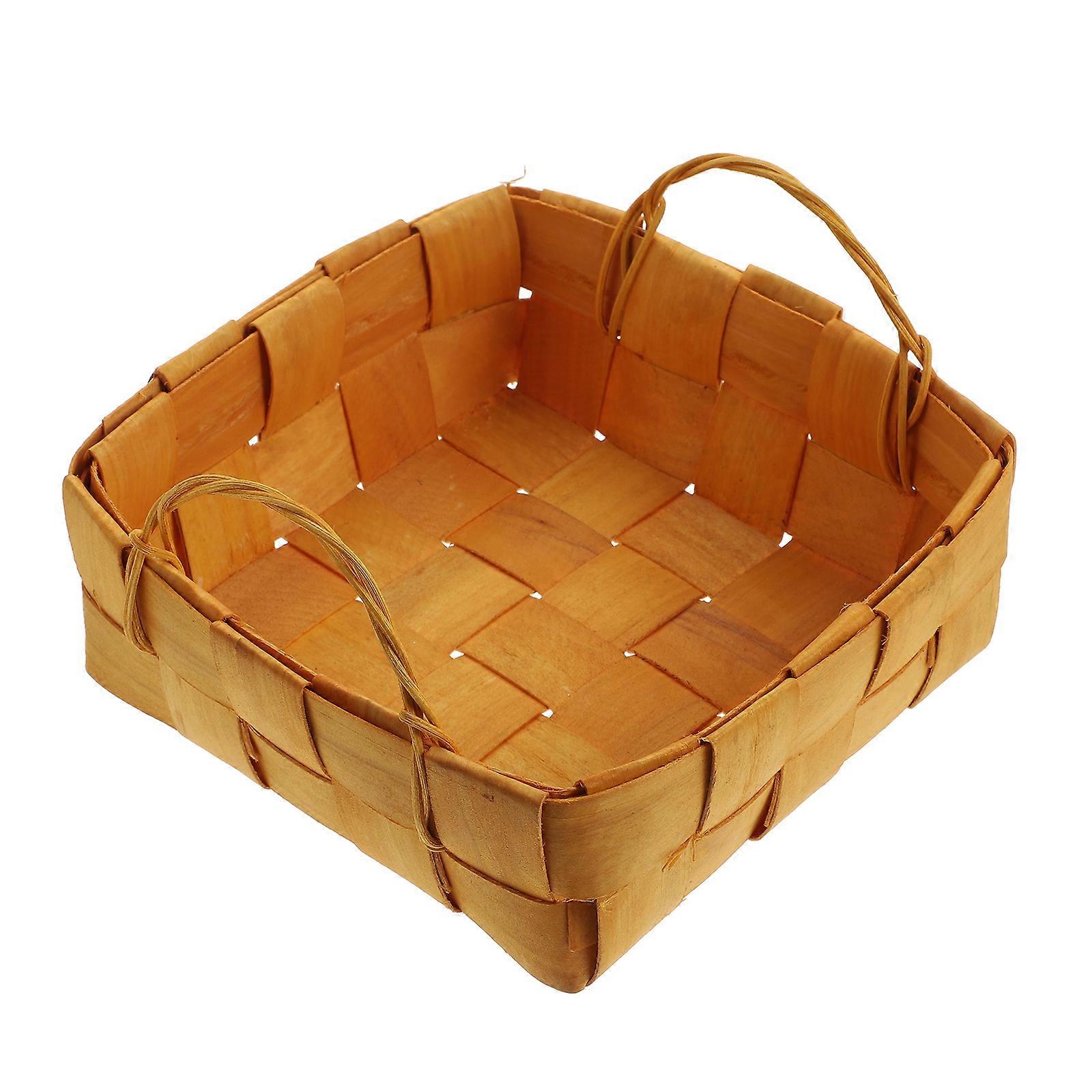 Khaki Handheld Storage Basket for Sundries and Bread Made of Synthetic Material 1PC