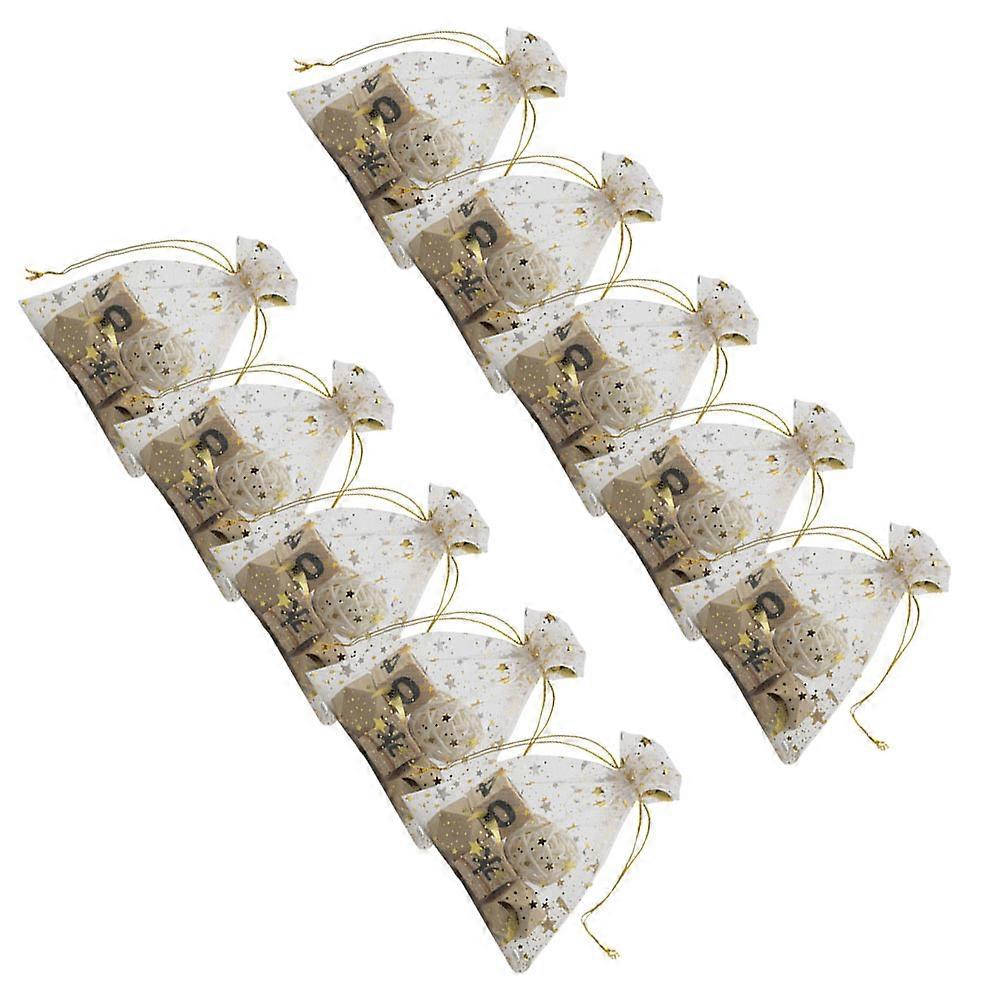 Wedding Candy Drawstring Bags with Star Moon Design in Assorted for Storing Small Items Festival and Craft Projects 50PCS Size 12X9cm