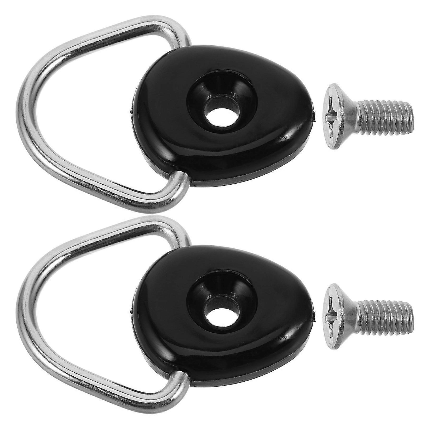 2pcs Kayak Bungee D Rings Tie Down Anchors with Screws for Canoe Boat Rigging – Sturdy Deck Loop Mounting Buckles for Outdoor Camping and Fishing