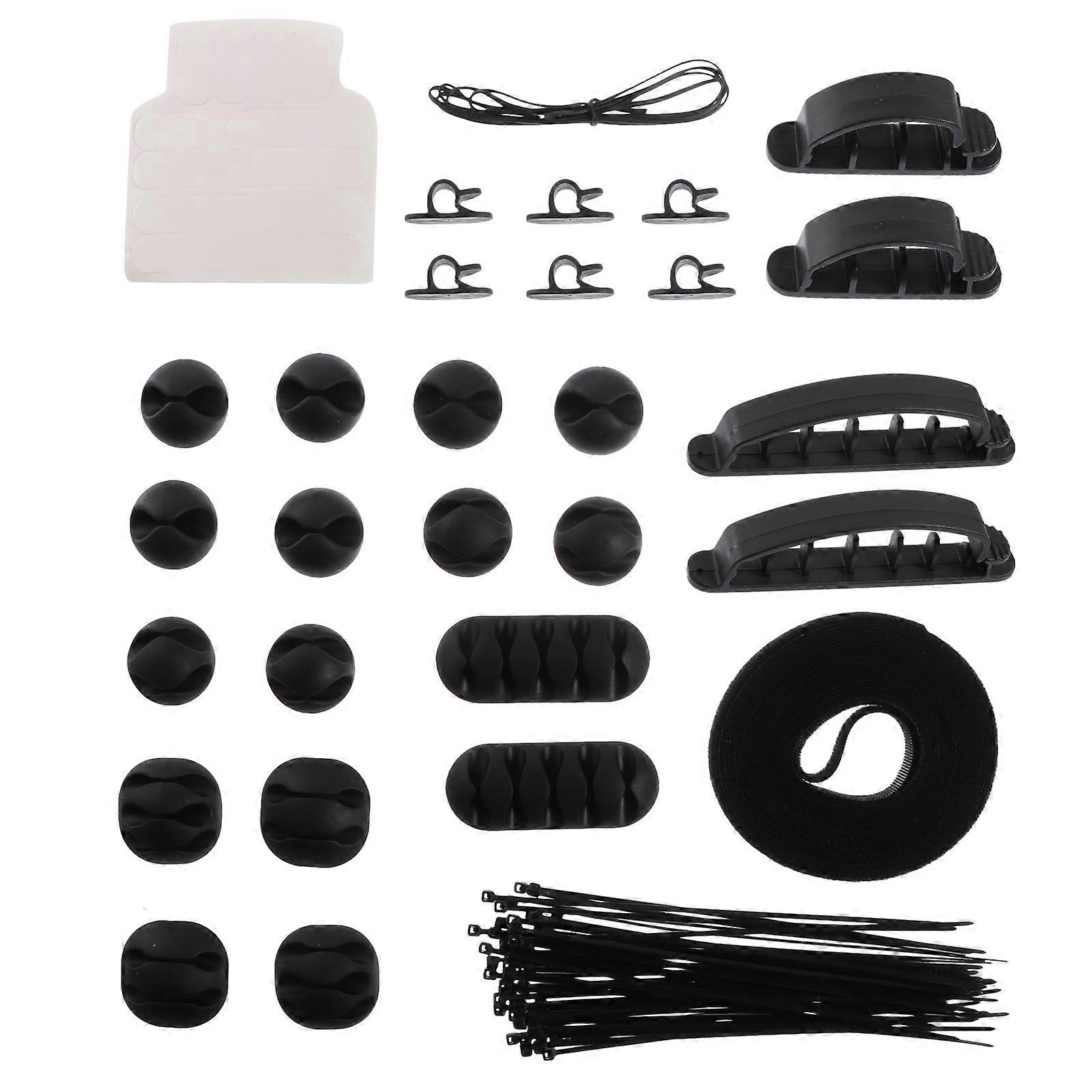 Practical Cord Ties For Adults 1 Set Black Cable Sleeve Fastening Ties For Neat Organization