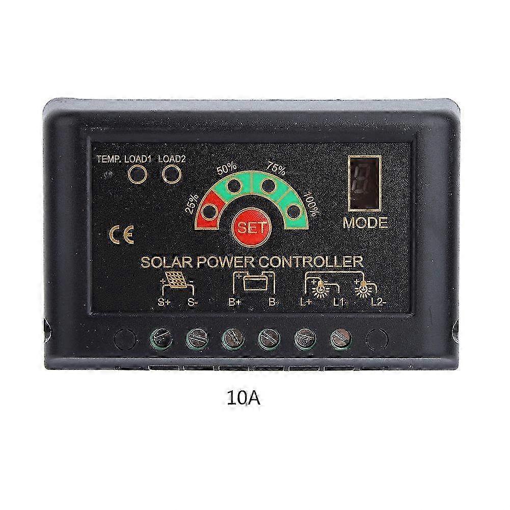 10A Solar Charge Controller for 12V/24V Systems - Efficient Solar Charge and Discharge Regulation Device