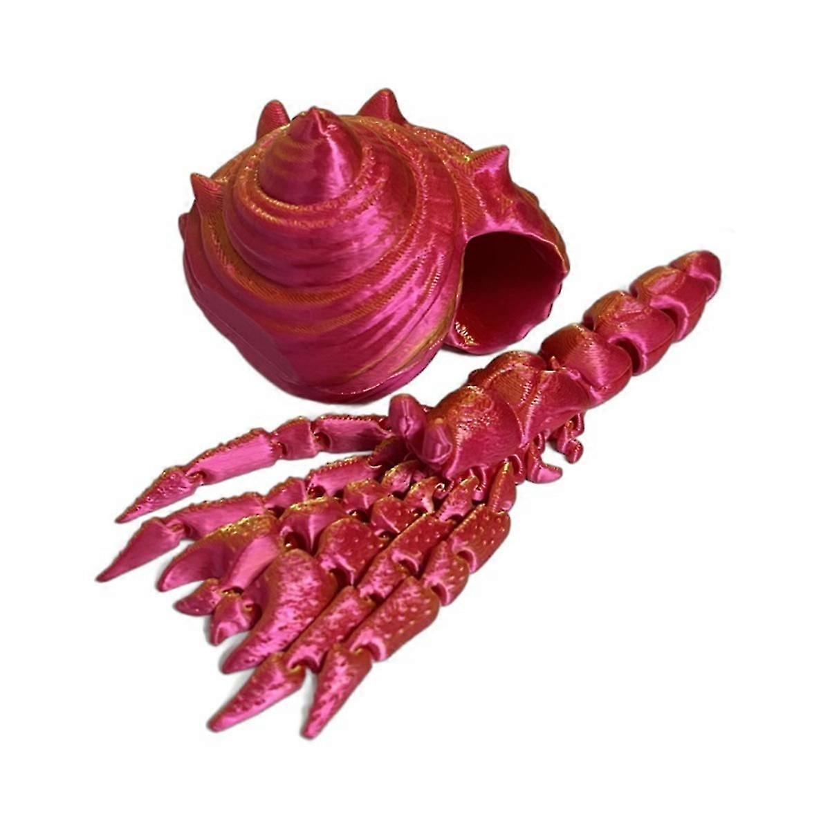 3D Printing Hermit Crab Multi-joint Movable Model,Red-Gold Gradient